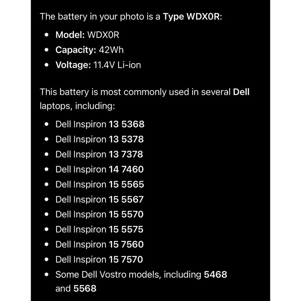 Laptop‎ Replacement Battery 42 WH